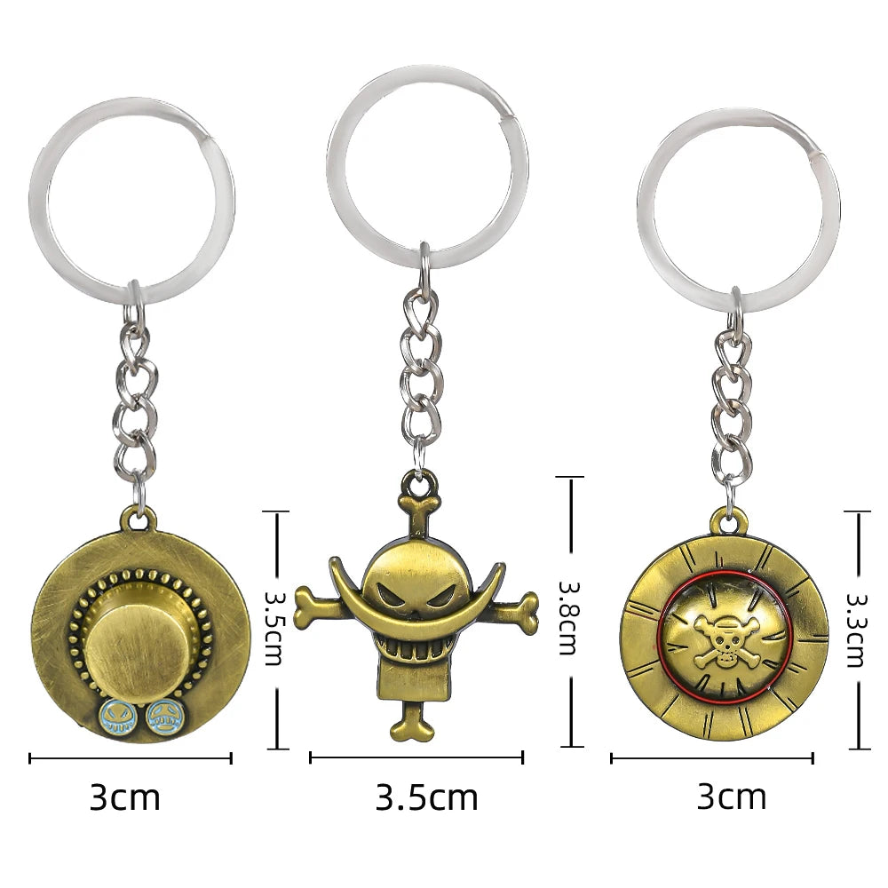 Anime Keychain Whitebeard, Ace & Luffy